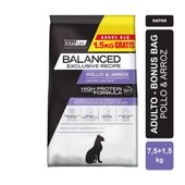 Alimento VitalCan Balanced Gato Adulto Exclusive Recipe Pollo y Arroz Bonus Bag x 7,5kg + 1,5kg