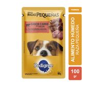 Alimento Húmedo Pedigree Perro Adulto Raza Pequeña Sobrecito sabor Carne en Salsa x 100gr