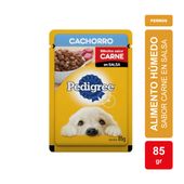 Alimento Húmedo Pedigree Perro Cachorro Sobrecito sabor Carne en Salsa x 85gr