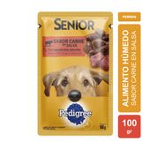 Alimento Húmedo Pedigree Perro Adulto+7 Sobrecito sabor Carne en Salsa x 100gr