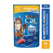 Alimento Húmedo Purina Cat Chow Adulto Esterilizado sabor Pescado x 85gr