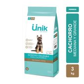 Alimento Unik Perro Cachorro Raza Mediana y Grande x 3kg