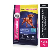 Alimento Eukanuba Perro Puppy Raza Grande Bonus Bag x 15kg + 3kg