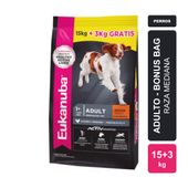 Alimento Eukanuba Perro Adulto Raza Mediana Bonus Bag x 15kg + 3kg