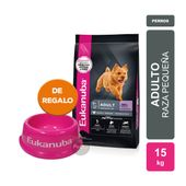 Alimento Eukanuba Perro Adulto Raza Pequeña x 15kg + PLATO EUKANUBA DE REGALO