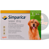 Antiparasitario Zoetis Simparica Perro x 20kg a 40kg -Farmacia-