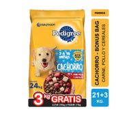 Alimento Pedigree Perro Cachorro x 21kg + 3kg BONUS BAG