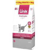 Alimento Unik Gato Castrado / Control Peso x 7,5kg + 1.5kg BONUS BAG