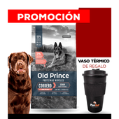 Alimento Old Prince Novel Perro Senior Cordero y Arroz x 3kg + VASO TÉRMICO PETBA DE REGALO