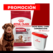 Alimento Royal Canin Perro Medium Ageing 10+ x 15kg + TACHO GRANDE ROYAL CANIN DE REGALO