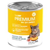 Alimento Húmedo Vitalcan Premium Gato Cachorro Sardina en Salsa Lata x 340gr