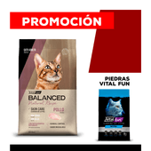 COMBO Alimento VitalCan Balanced Natural Recipe Gato Adulto con Pollo x 7,5 kg + Piedra Arena Sanitaria Aglomerante Neutral Vital Can x 12kg.