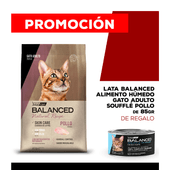 Alimento VitalCan Balanced Natural Recipe Gato Adulto con Pollo x 3 kg + Balanced Soufflé Gato Adulto Sabor Pollo Lata x 85gr DE REGALO