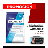 Alimento VitalCan Balanced Gato Adulto x 7,5kg + Balanced Soufflé Gato Adulto Sabor Pollo Lata x 85gr DE REGALO