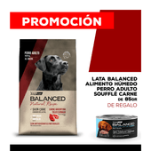 Alimento VitalCan Balanced Natural Recipe Perro Adulto Carne Argentina x 3kg + Balanced Soufflé Perro Adulto Sabor Carne Lata x 85gr DE REGALO
