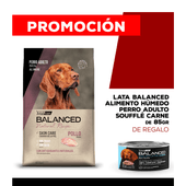 Alimento VitalCan Balanced Natural Recipe Perro Adulto con Pollo x 3kg + Balanced Soufflé Perro Adulto Sabor Carne Lata x 85gr DE REGALO