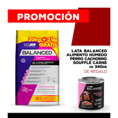 Alimento VitalCan Balanced Perro Cachorro Raza Grande Bonus Bag x  20kg + 2kg + Balanced Soufflé Perro Cachorro Sabor Pollo Lata x 340gr DE REGALO
