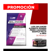 Alimento VitalCan Balanced Perro Cachorro Raza Pequeña x 7,5kg + Balanced Soufflé Perro Cachorro Sabor Pollo Lata x 85gr DE REGALO