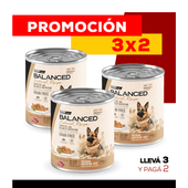 PROMO 3X2 Alimento Húmedo Vitalcan Balanced Natural Recipe Perro Adulto Delicados Filetes de Carne Lata x 340gr.