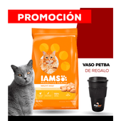 Alimento Iams Gato Adulto Chicken x 15kg + VASO TÉRMICO PETBA DE REGALO