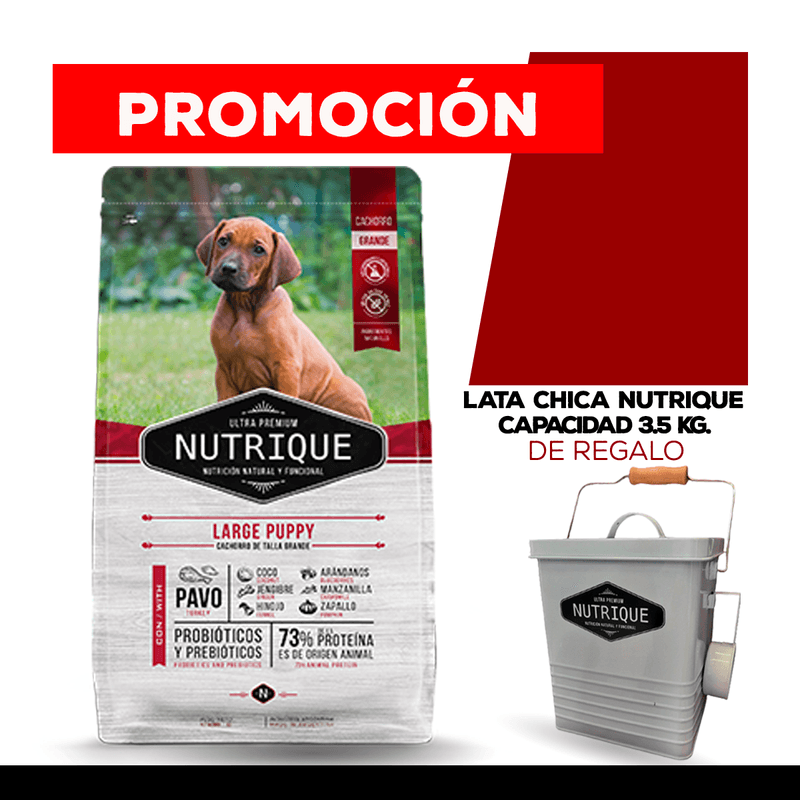 NUTRIQUE LARGE PUPPY + LATA CHICA NUTRIQUE SIN EL PERRO