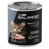Alimento Húmedo Vitalcan Balanced Soufflé Gato Senior Sabor Merluza Lata x 340gr