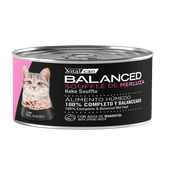 Alimento Húmedo Vitalcan Balanced Soufflé Gato Cachorro Sabor Merluza Lata x 85gr