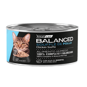 Alimento Húmedo Vitalcan Balanced Soufflé Gato Adulto Sabor Pollo Lata x 85gr