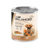 Alimento Húmedo Vitalcan Balanced Natural Recipe Perro Cachorro Delicados Filetes de Cordero Lata x 340gr.