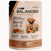 Alimento Húmedo Vitalcan Balanced Natural Recipe Perro Cachorro Delicados Filetes de Cordero Pouch x 100gr.