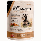Alimento Húmedo Vitalcan Balanced Natural Recipe Perro Adulto Delicados Filetes de Cordero Pouch x 100gr.