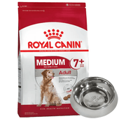 Alimento Royal Canin Perro Adult Medium 7+ x 15kg + COMEDERO ROYAL CANIN ACERO ANTI HORMIGA DE REGALO