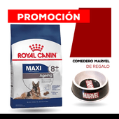 Alimento Royal Canin Perro Maxi Ageing 8+ x 15kg + COMEDERO MARVEL DE REGALO
