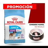 Alimento Royal Canin Perro Junior Giant x 15kg + COMEDERO MARVEL DE REGALO