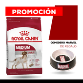 Alimento Royal Canin Perro Medium Adulto x 15kg + COMEDERO MARVEL DE REGALO