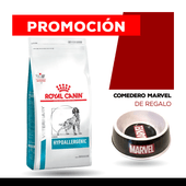 Alimento Royal Canin Perro Hypoallergenic x 10kg + COMEDERO MARVEL DE REGALO