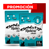 COMBO de 2 Bolsas de Arena Sanitaria Rubicat Classica Pack Familiar x 15kg