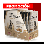 PROMO Caja x 12 Unidades de Alimento Húmedo Vitalcan Balanced Natural Recipe Perro Adulto Delicados Filetes de Cordero Pouch x 100gr.